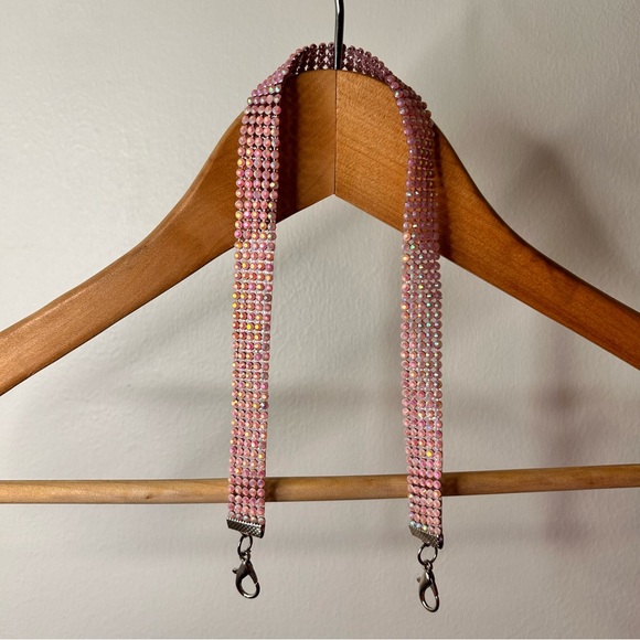 Custom Made Halter Dress With Pink Shimmering Rhinestones - Size 2 - Picture 10 of 16